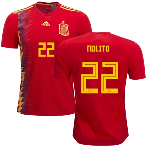 Spain #22 Nolito Home Soccer Country Jersey